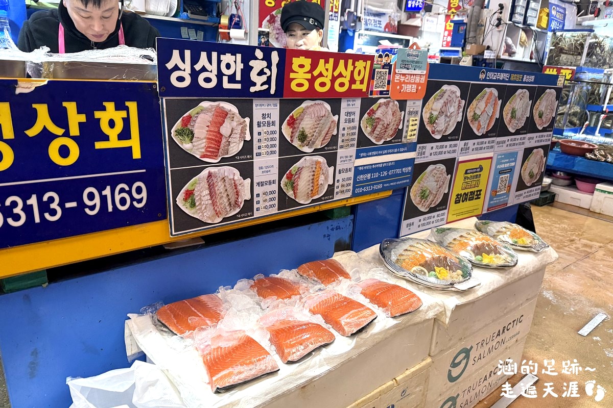 [韓國首爾] 鷺梁津水產市場 ~ 大吃活帝王蟹、松葉蟹、活章魚，一樓買海鮮，二樓代客料理，超鮮甜帝王蟹，首爾吃活海鮮的好地方