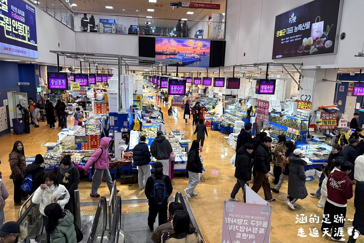 [韓國首爾] 鷺梁津水產市場 ~ 大吃活帝王蟹、松葉蟹、活章魚，一樓買海鮮，二樓代客料理，超鮮甜帝王蟹，首爾吃活海鮮的好地方